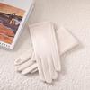 Multicolor Women Winter Keep Warm Touch Screen Suede Solid Simple Style Gloves Add Velvet Inside Not Bloated Prevent Cold