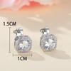 Wish platinum super flash square full of diamonds and large zircon ear clips, simple and small temperament