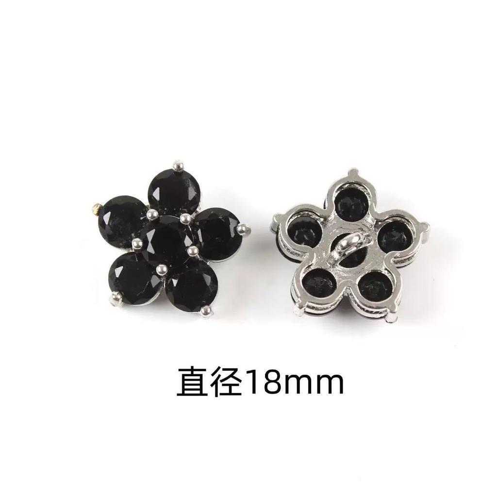 5pcs/lot Flower Crystal Buttons Cubic Zirconia Button for Clothes Decorative CZ Sewing Buttons for Cashmere Knit Cardigan