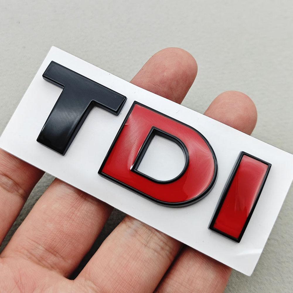 AAXS1 3D ABS Black Logo TDI Emblem Car Trunk Badge For VW Passat Jetta Touareg Tiguan Touran Golf 4 5 6 Caddy TDI Sticker Accessories