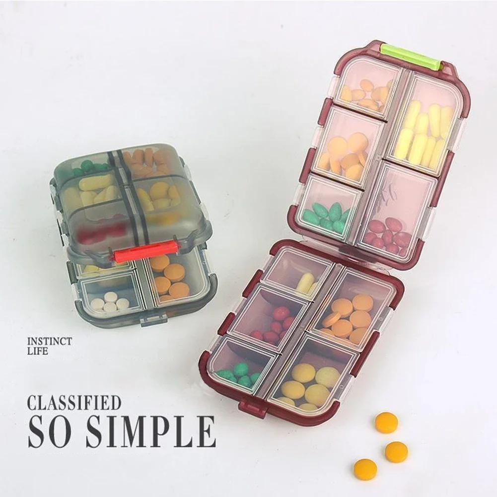 Pill Organizer Portable Pill Case 10Grids Pill Travel Case Medicine Organizer Pill Box Dispenser for Purse Travel Pill Container