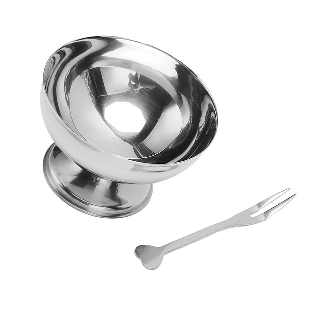 1 Set Stainless Steel Ice Cream Cup Delicate Reusable Ice Cream Bowl for Dessert Salads Pudding