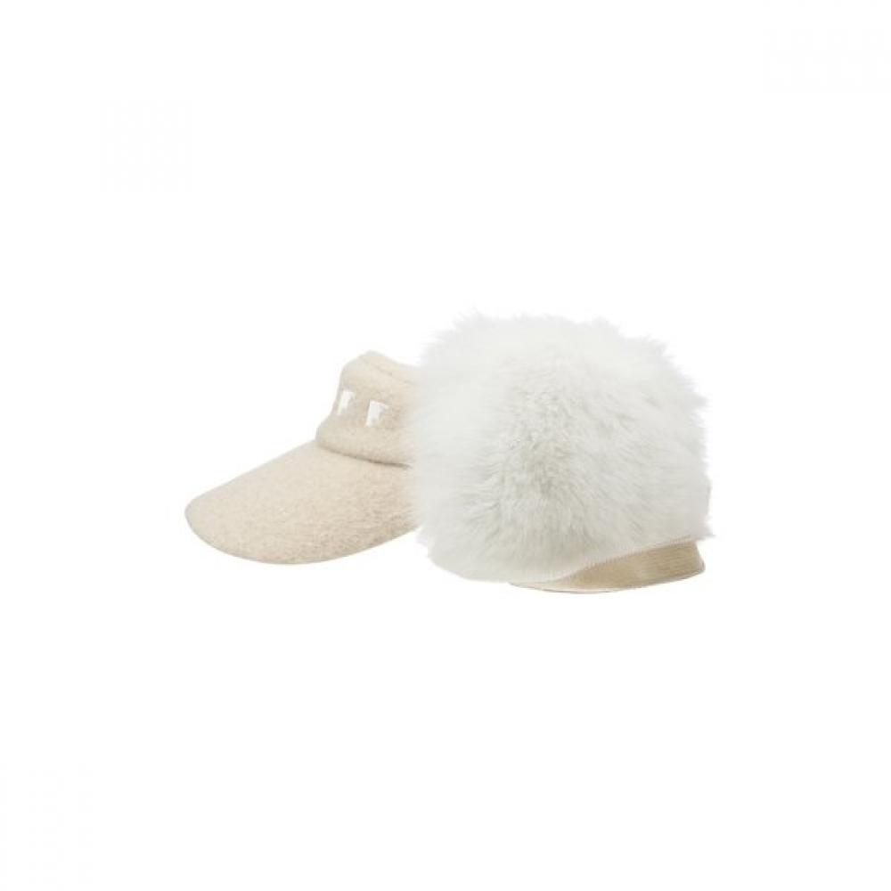 ONOFF Women S Real Fox Fur viSor Of8613lb Beige