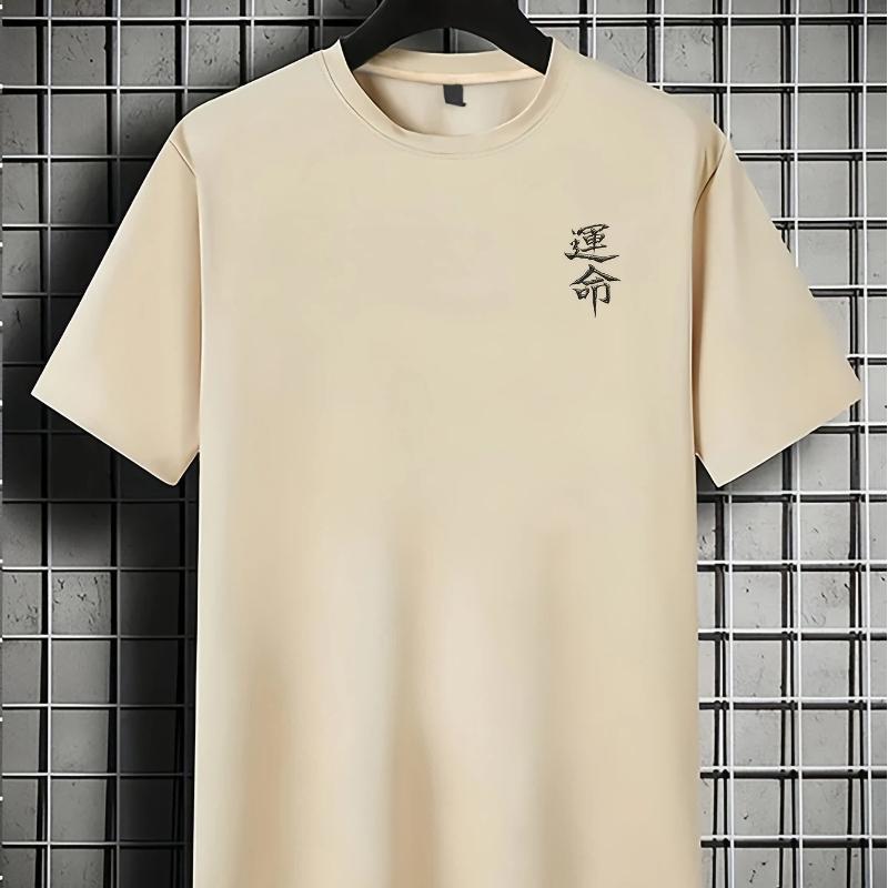 Tessuto in Poliestere, Stampa Katana Giapponese, Vestibilità Regolare, Top Casual alla Moda Girocollo, Abbigliamento da Uomo per Esterno Primavera Estate