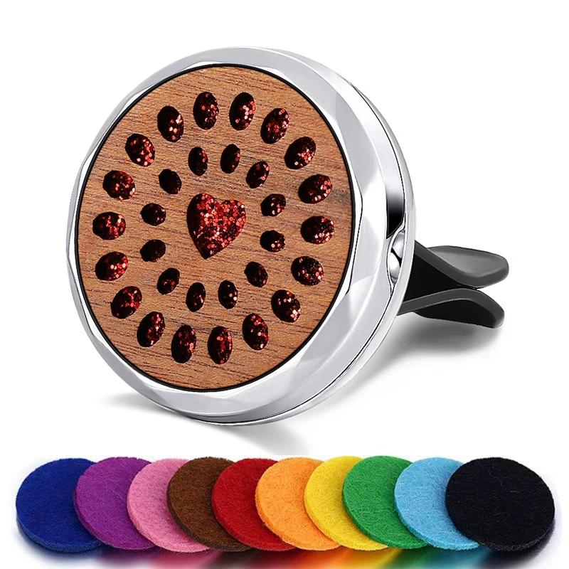 Refillable Car Air Freshener Smell Natural Wood Perfume Diffuser Clip Auto Vent Freshener Decoration Interior Accessories
