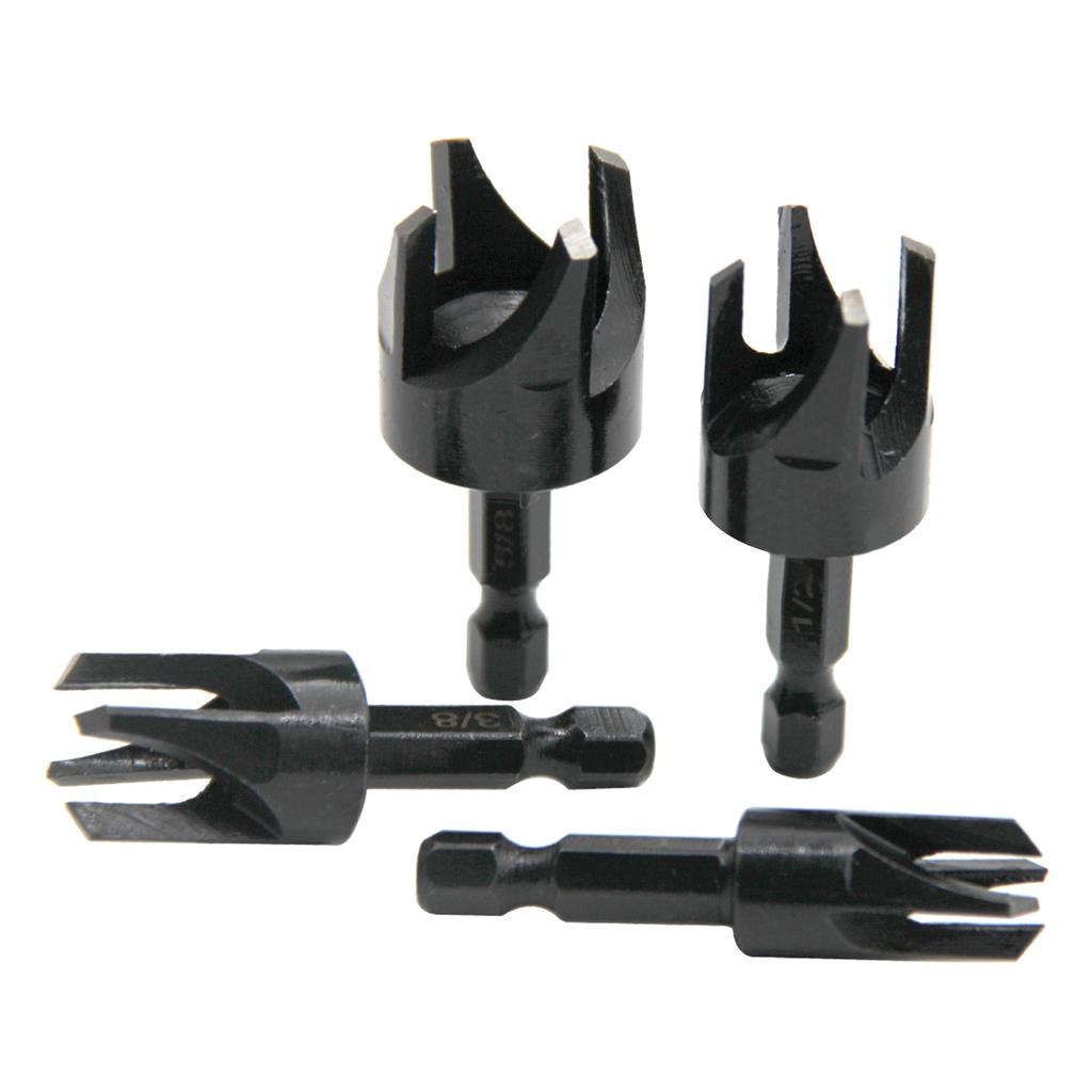 4Pieces Inch Hexagonal Shank Carbon Steel Hex Countersink Set for Wood Metal Quick Change Drill Bit Extraction Tool