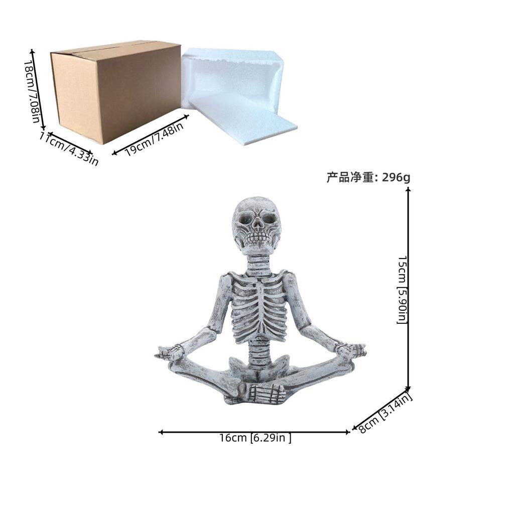 Halloween Horror Skelett Figuren Halloween Miniatur Yoga Skelett Figur Schädel Statue für Outdoor Gartenornamente
