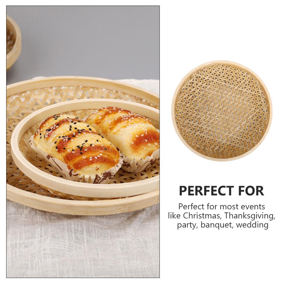 Taca wiklinowa Koszyk tkany z bambusa Talerz na przekąski Przechowywanie (duży rozmiar) Gospodarstwo Domowe Jedzenie Chleb