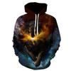 Cool Space Galaxy Wolf Hoodie Hoodies Men Bright Wolf Fashion Handsome Wolf Hoddies Spring Autumn Pullovers Sweatshirts Sweat