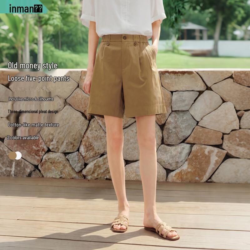 INMAN High-Waisted Cotton Casual Shorts