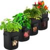Potato Planting Bags, 4pcs 10 Gallon Non-woven Bag, Plant Grow Bag (Black)