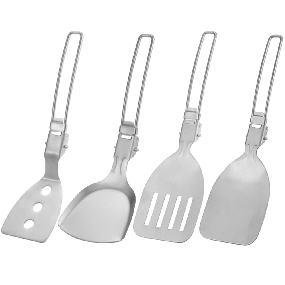 Folding Camping Cutlery Set Strainer/Shovel Picnic Cutlery Set Camp Cooking Utensil Set Outdoor Camping Gear Cooking Accessories