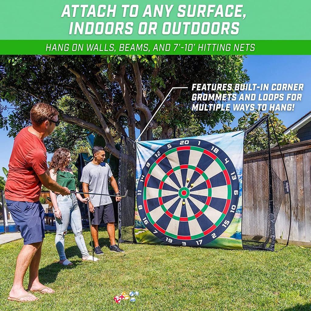 Golfing Chipping Game with Sticky Balls and Darts Chipping Practice Mat for Indoors Outdoors Games