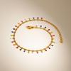 Colored Bohemia Anklet for Women,Gold Plated Stainless Steel Chain Anklets,Summer Beach Jewelry Gift