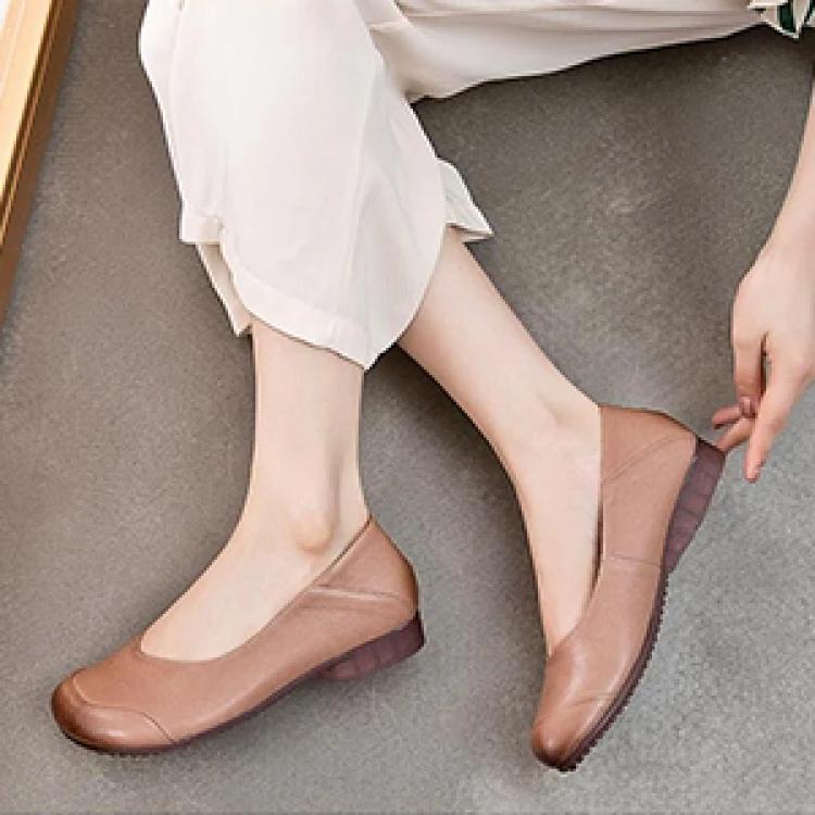 Fashion Women's Single shoes simple Flat Bottom Roman Shoe square head shallow mouth Wedge Heels Ladies casual comfortable Loafers