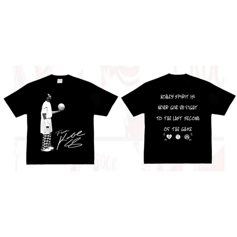 

Кобе посмотрел вверх на американскую футболку из плотного хлопка с цифровой прямой печатью в стиле хип-хоп для улицы, с длинным и коротким рукавом S