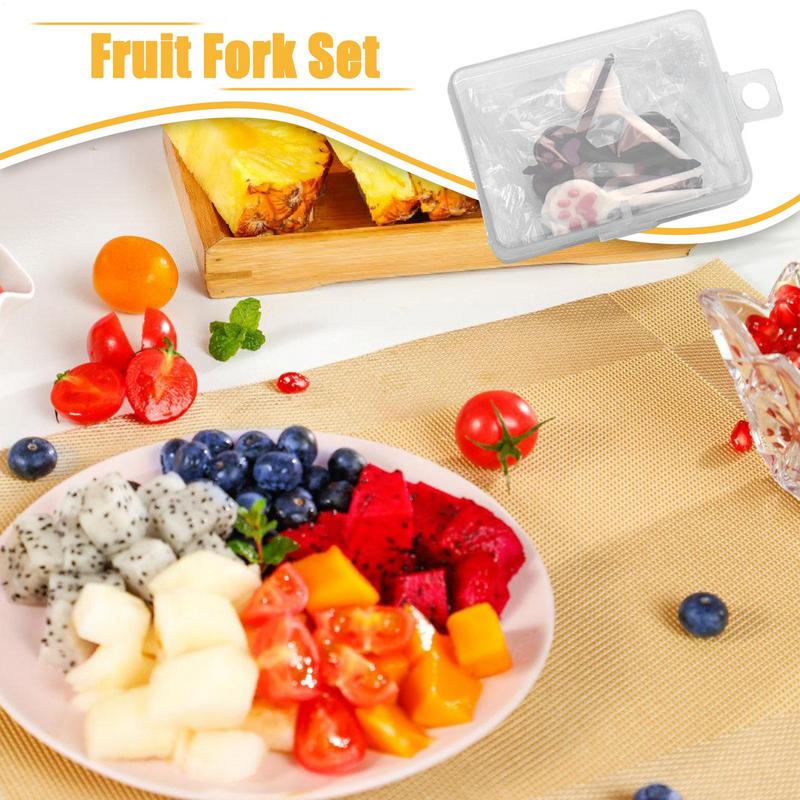 Kids Food Picks Cute Appetizer Forks Cartoon Snack Toothpick For Fruits Appetizers Cake Dessert Home School Travel