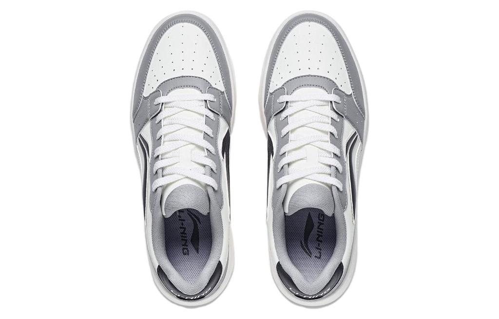 Li Ning Sycee Slip Resistant Cushioning Abrasion Resistant Low top Skateboard Shoes Men's White Gray AGCT339-3