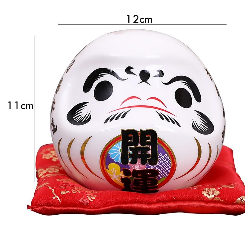 4,5 Zoll Maneki Neko Daruma Ornament Keramik Glückskatze Statue Home Dekoratives Geschenk Feng Shui Sparschwein