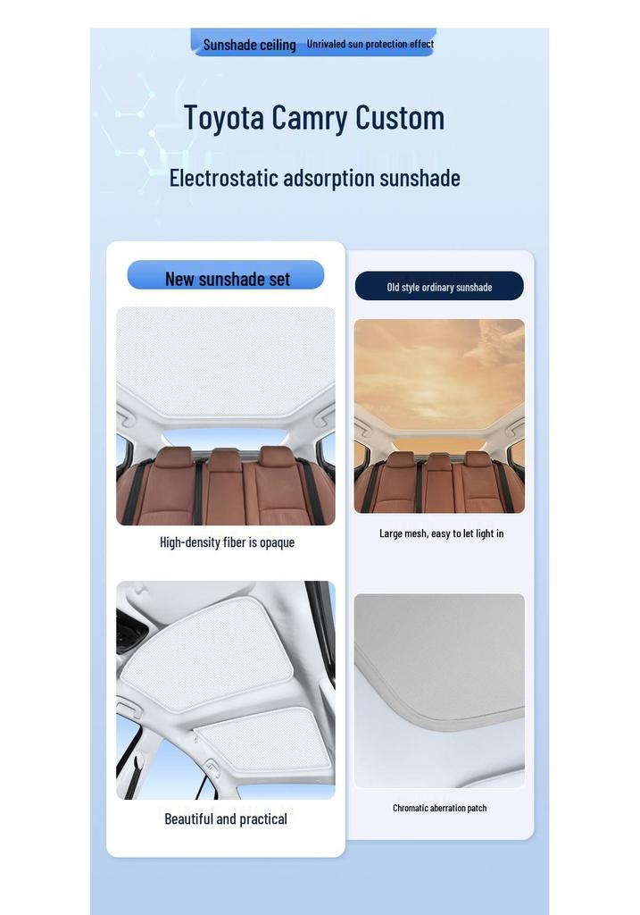 Toyota Camry Panoramic Sunroof Sunshade with Suction Cups