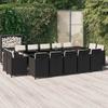 Garden Dining Set Cushions 15 Pcs Woven Resin