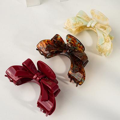 1PC French High-end Bow, Vinegar Clip, Elegant Temperament Hair Clip, Shark Clip, Women's Hair Accessory Hair Clip