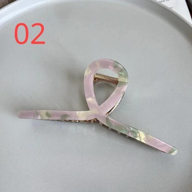 Large French Style Acetic Grab Clip Retro Alloy Shark Clips Elegant Minimalist Headwear Back Of Head Spoon Curly Hair Hairpin