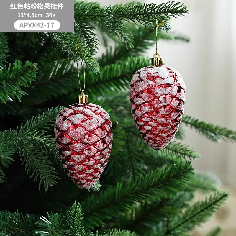 Weihnachtsbaumschmuck, Schneemänner, gesichtsloser Weihnachtsmann, Zuckerstangen, bunte Kugeln, kleine Häuser, Weihnachtsdeko