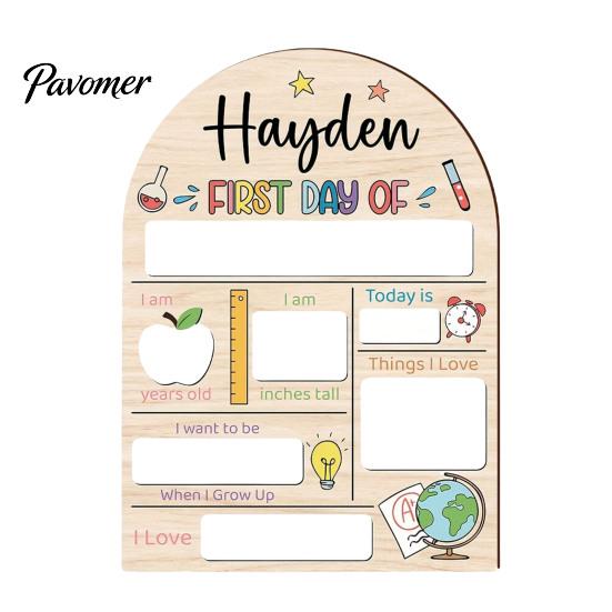 Wooden Message Board for Classroom First Day of School Board, Reusable Erasable Chalkboard Design, Creative Ornaments Stable Base Photo Prop