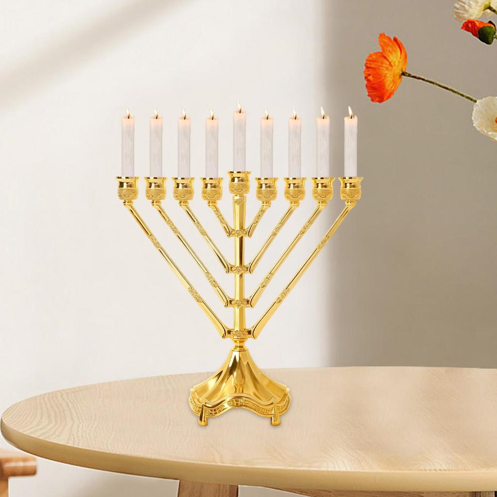 9 Branch Hanukkah Menorah Accessory Multifunctional Durability Candle Stand