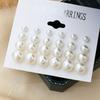 12PCS/set of Exquisite Off White Imitation Pearl Design Earrings - Elegant and Sexy Style, Suitable for Women's Daily Casual Dating Jewelry Gifts