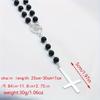 Rosary Necklace Gothic Inverted Cross Pendant Pagan Mysterious Silver Color Star Charm, Personality Neck Jewelry