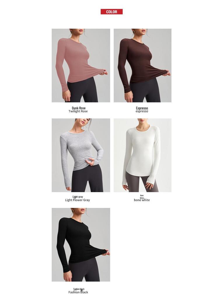 Premium High Elasticity Long Sleeve Yoga Top: Slimming & Stylish for Fitness, Running, and Casual Wear