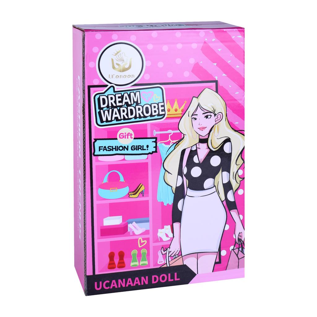 Kinder Rosa Ankleide-Garderobe Hochzeitskleid Puppe Spielhaus Spielzeug Geburtstagsgeschenk Puppen-Set