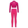 Girls Mock Neck Long Sleeve Mesh Patchwork Shiny Sequins Crop Top Elastic Waistband Leggings Jazz Dance