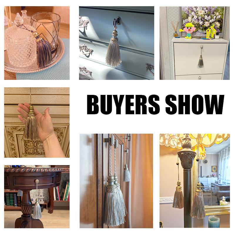 1Pc Goldene Quasten Handwerk Trim Hängenden Seil Seide Fringe Vorhang Dekor Hause Zubehör Wohnzimmer Schmuck DIY Dekorative