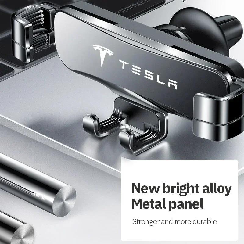 Car Sticker Tesla Gravity Car Phone Holder Air Vent Handset Fixed Brace Accessories For Tesla Model 3 Y 2023 S X Cybertruck Jugu