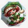 1PC Elf Snowy Automatic Open/Close Umbrella Compact Folding Umbrella with 8-Rib Shaft Lightweight Esign, Highquality Fabric1136A