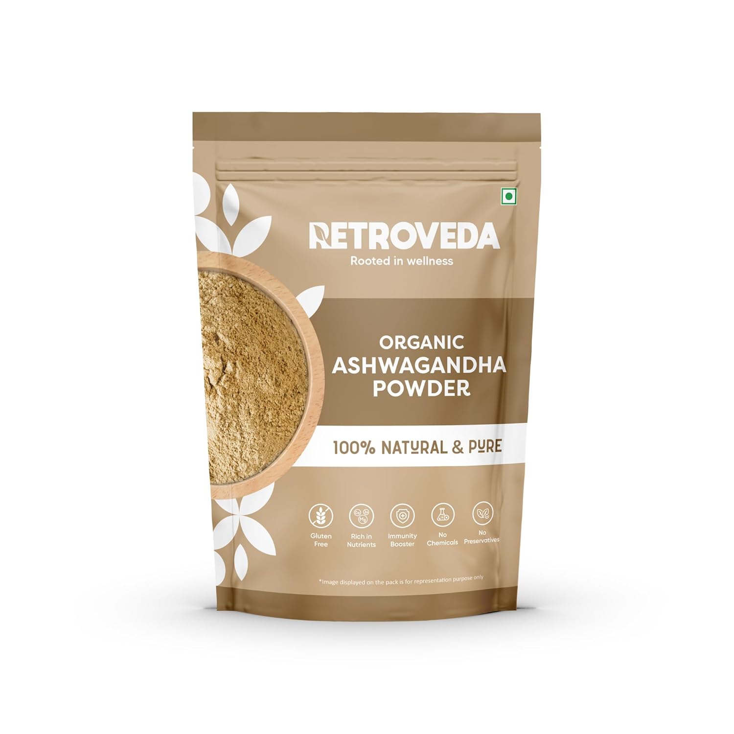 

Retroveda Oraganic Ashwagandha Powder Helps Fight Anxiety & Stress | 100gm 0.2lbs
