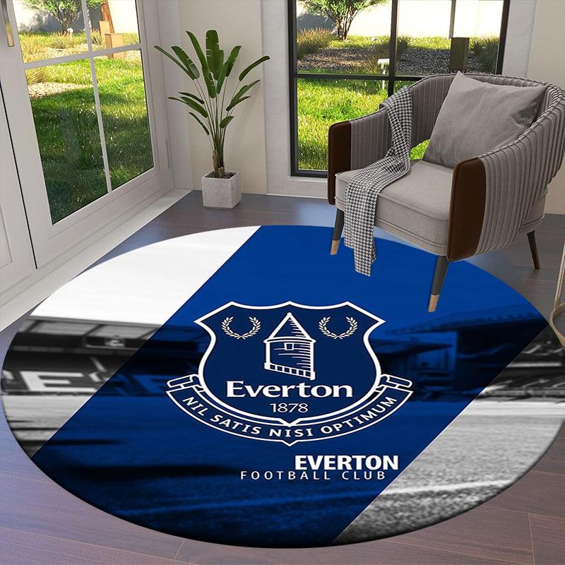 Tappeto Rotondo Everton F.C., Tappeto per Soggiorno Camera da Letto Divano Stanza dei Giochi Decorazione, Tappetino Antiscivolo