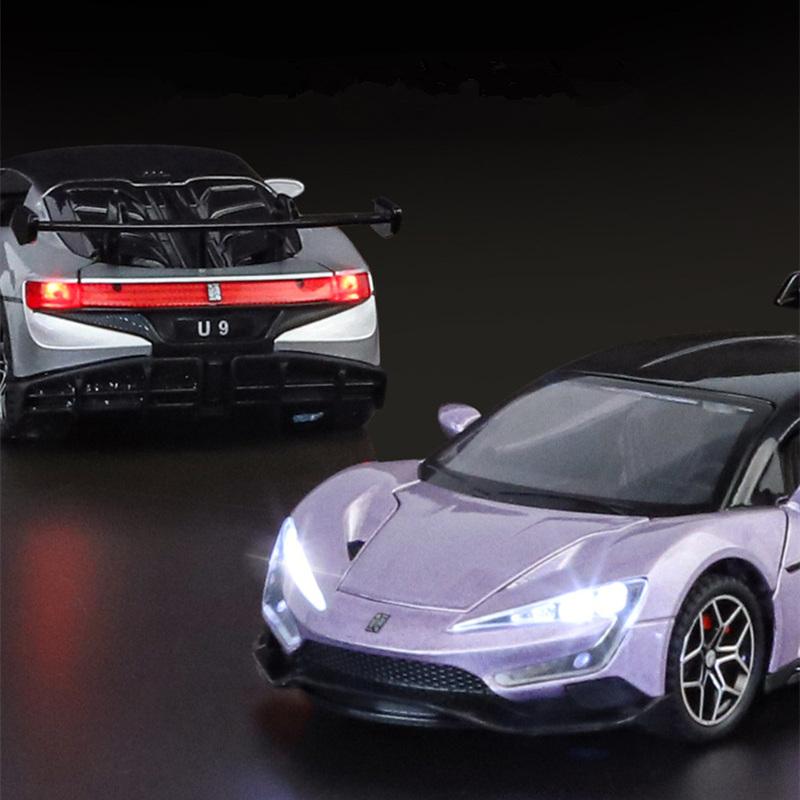 1/32 BYD Yangwang U9 Alloy Sports Car Model Diecasts Metal Track Racing Vehicles Car Model Simulation Sound Light Kids Toys Gift