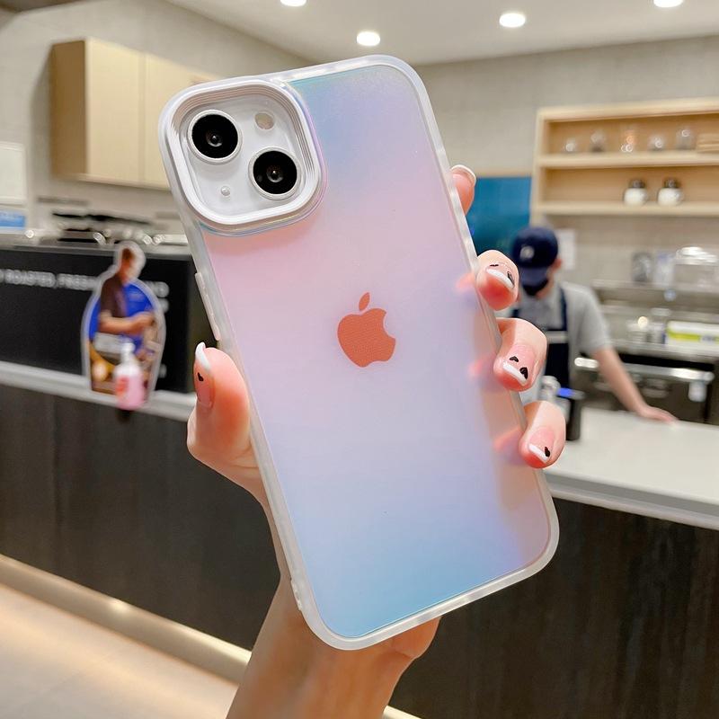 Laser Matt Geeignet für IPhone 15 Handyhülle Apple 13 Farbverlauf Anti-Fingerabdruck 14 mit Liebe Sturzsichere Schutzhülle