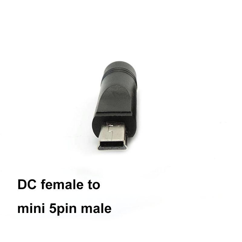 USB Mini 5pin A Male Female Mirco Type C To Dc Female Connector 5.5x2.1mm Power Charger Converter Adapter Jack Plug for Laptop