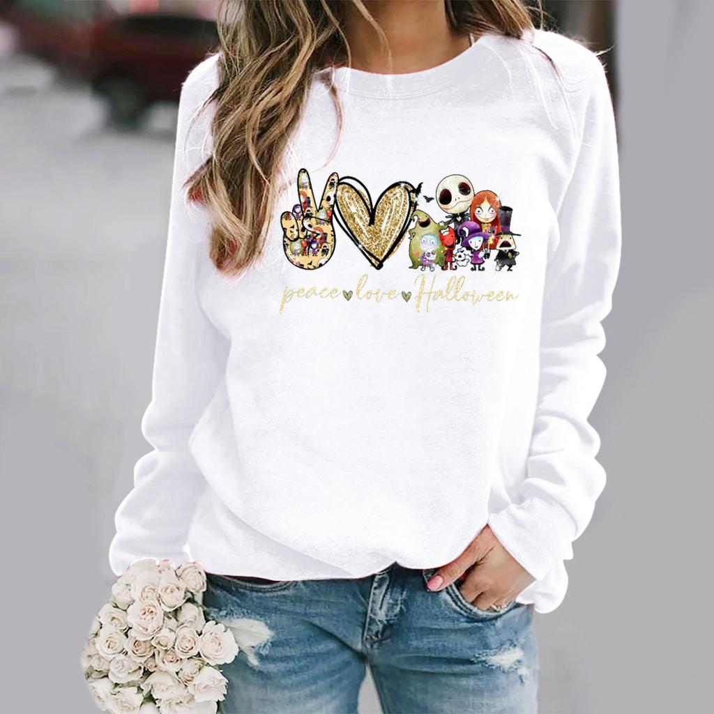 Peace Pattern Long-sleeved Crewneck Sweatshirt Street Women's Sweatshirt