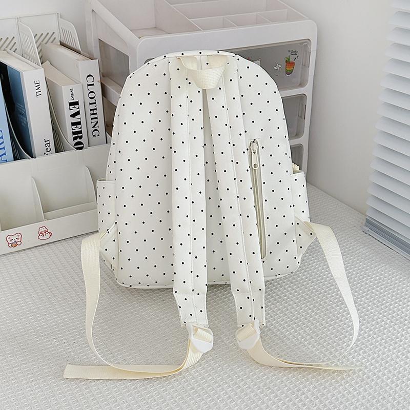 Mochila Estampada de Bolinhas Mochila Escolar Infantil Mochila Pequena Leve