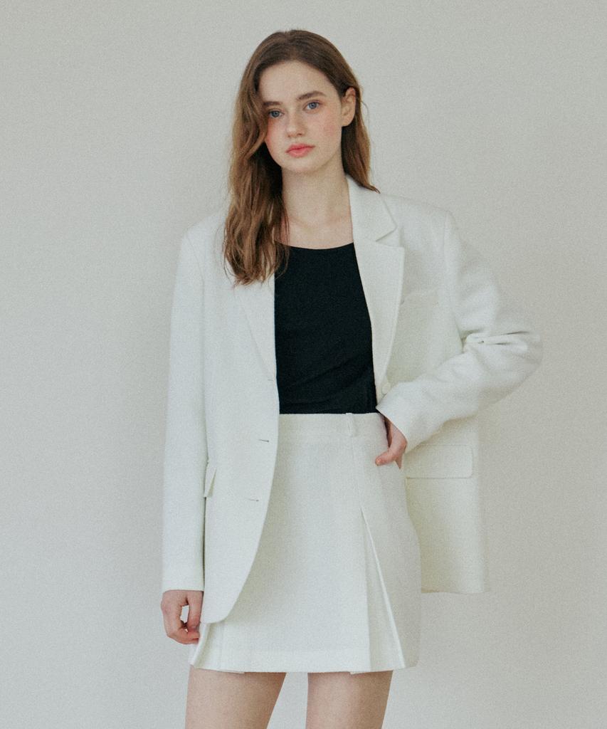 Yuppe Over Tweed Jacket_Ivory