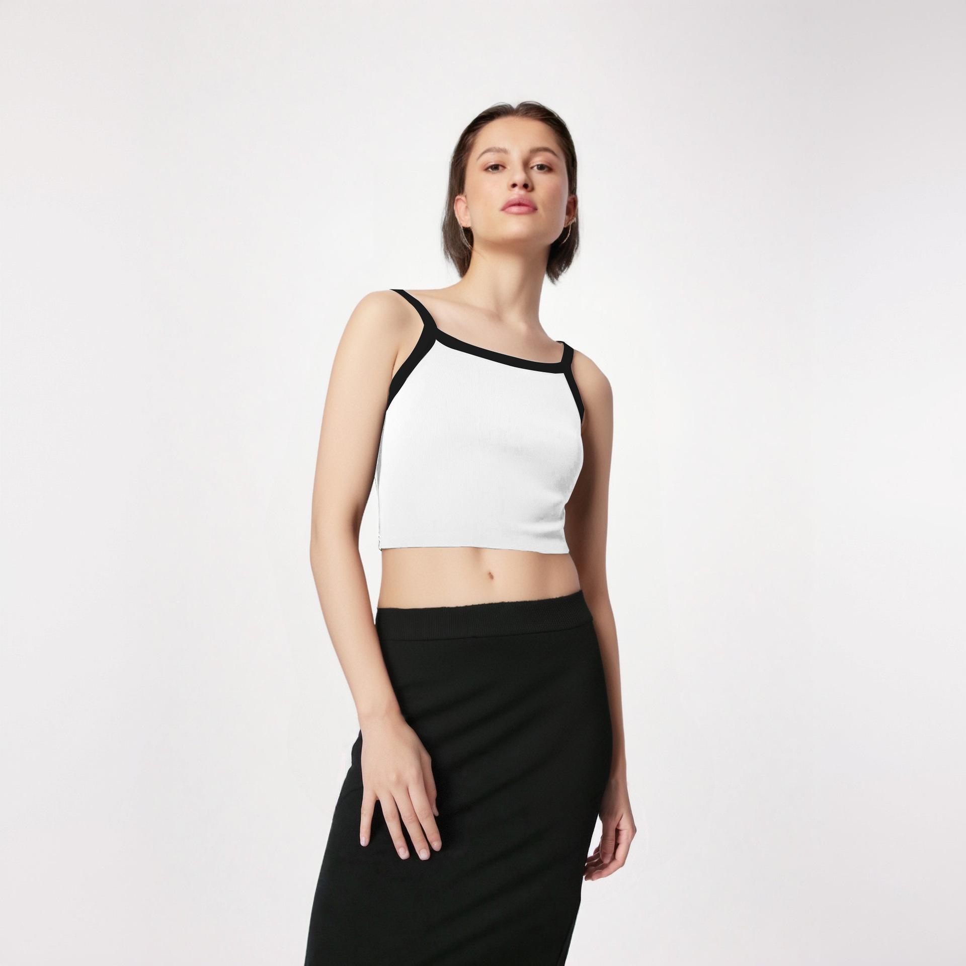 

Женский танктоп для йоги с U-образным вырезом, цветной блок, стильный дизайн спины M