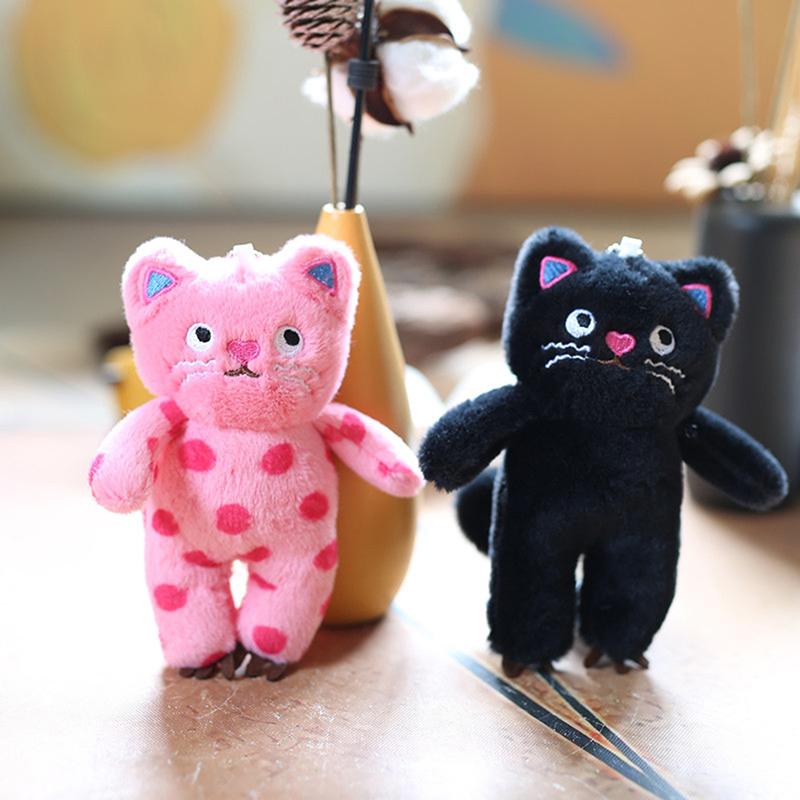 Wave Point Cat Pendant Doll Toy Keyring Bag Charm Backpack Decor Car Keys Accessories Ornament Children Plush Gift Toy