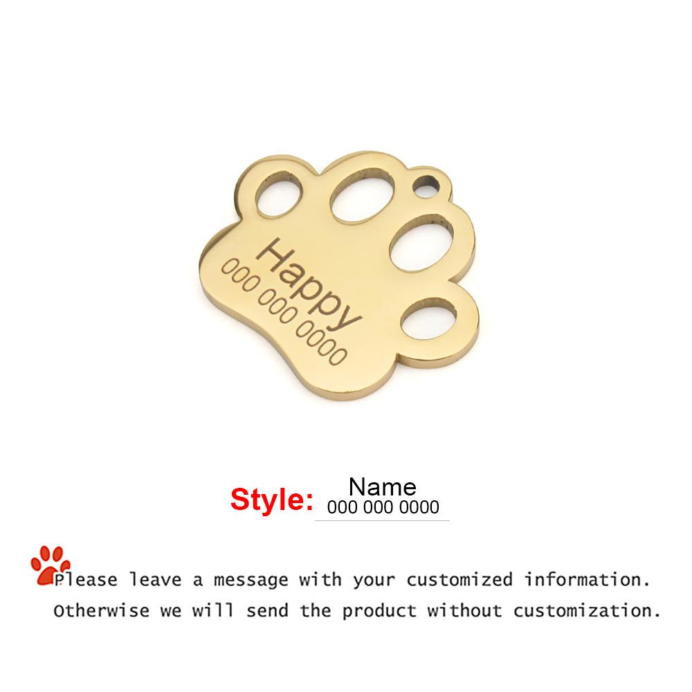 Personalisierter Namens-ID-Anhänger Hohlpfote Anti-Verlust Katzenhalsband Graviertes Personalisierbares Namensschild Haustier DIY Zubehör