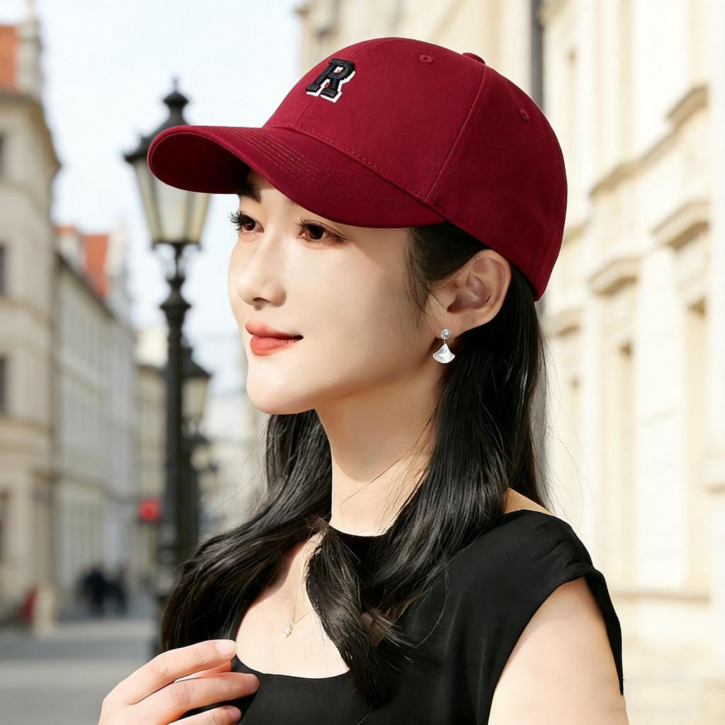 Ethnic Style Baseball Cap With Embroidered Letters Sun Protection For Women